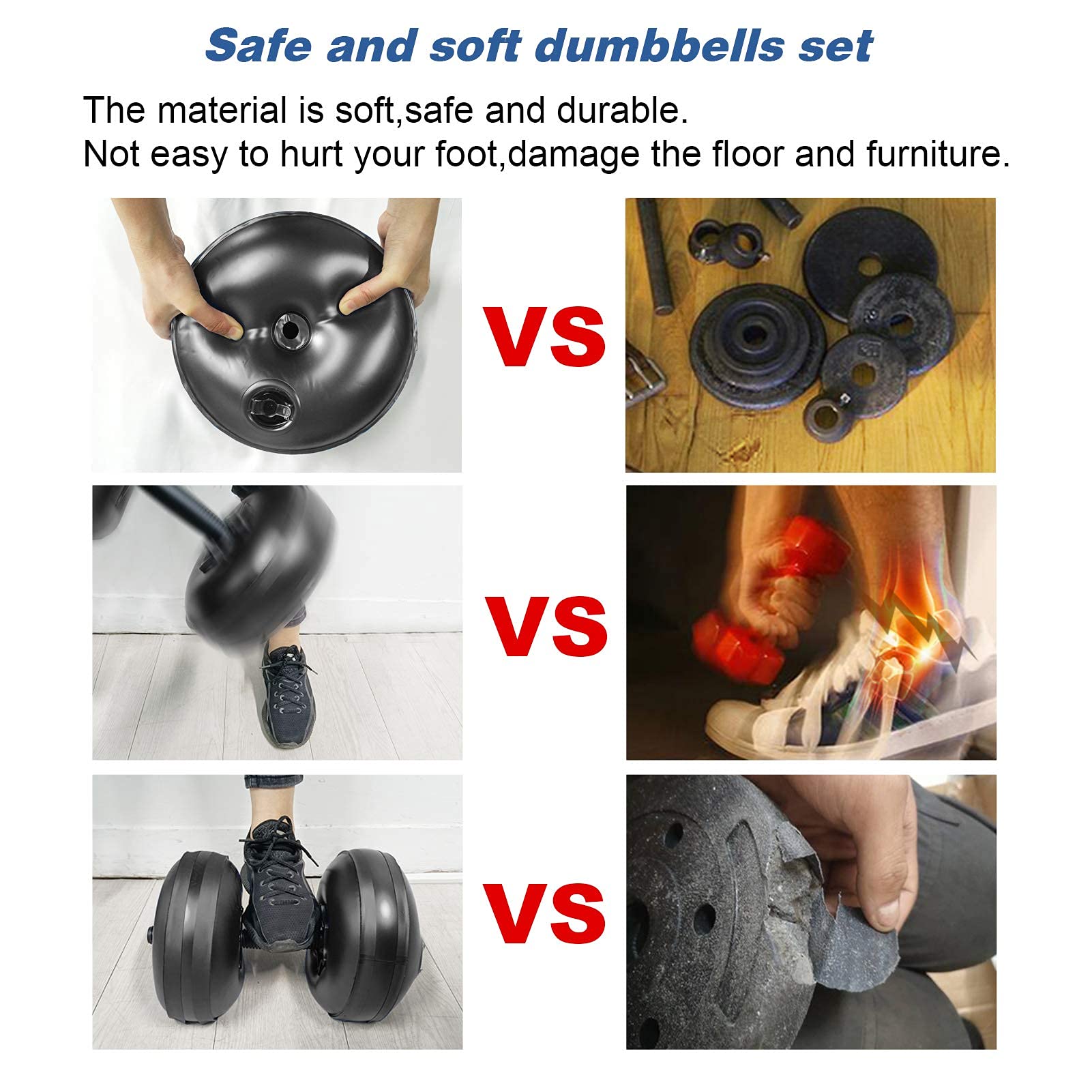 Wassergefülltes Kurzhantel-Set, wassergefüllte Gewichte, tragbare Reisegewichte, verstellbare Gewichte, tragbare Fitnessgeräte, Krafttraining, Fitness und Modellierung