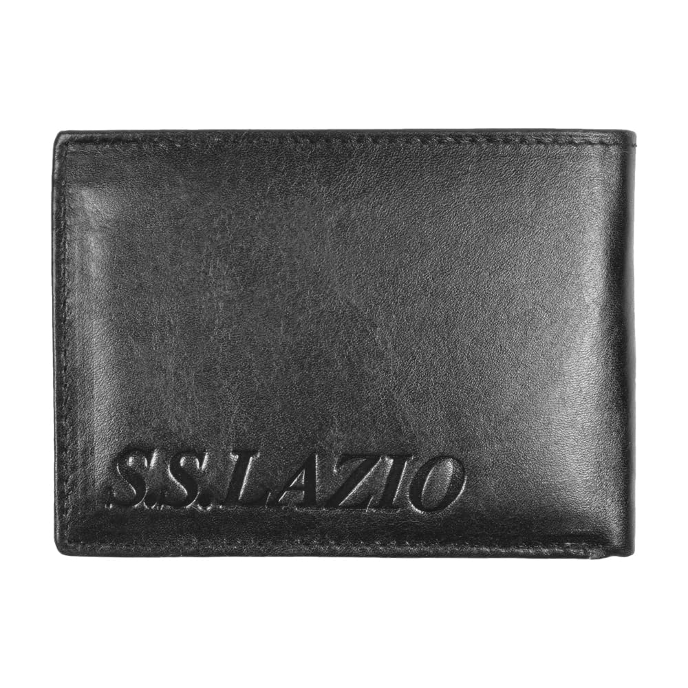 Cartera de Piel con Logotipo Estampado en Caliente, Producto Oficial SS LAZIO 173188, Negro, Cartera de Cuero