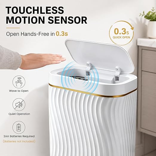 Cesto de basura pequeño automático 2.6 galones baño oficina miniatura 3