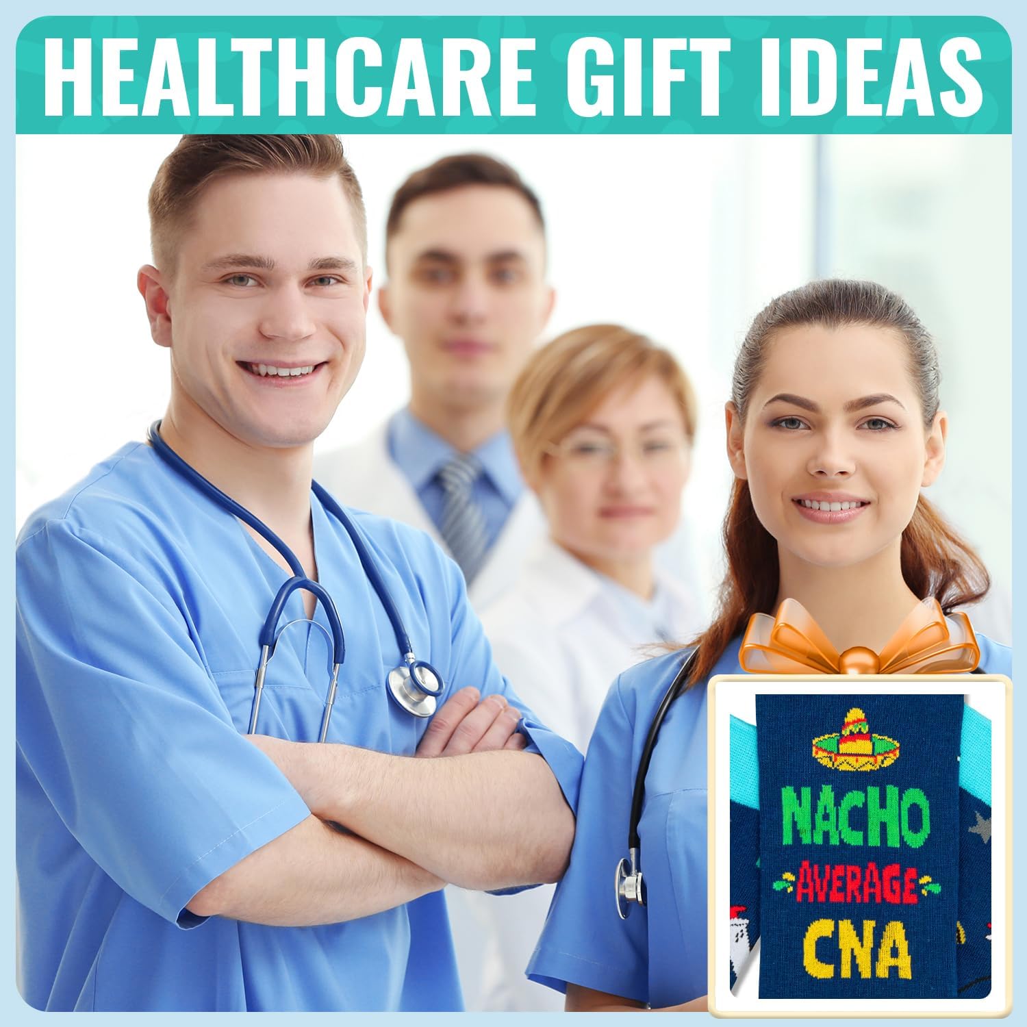 HAPPYPOP Nurse Gifts for Men Women - Nacho Average Doctor CNA EMT RN VET TECH Dentists Socks - Image 5