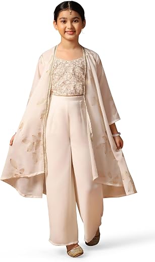 Jwalin Girls Georgette Salwar Suit Set|Girls Ethnic Palazzo Suit Set|Salwar Suit For Kids