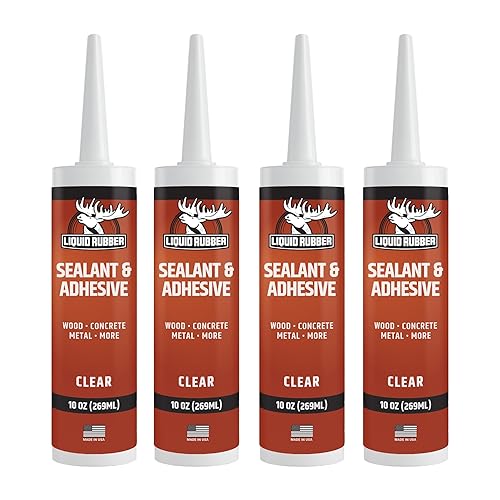 Miniatura 7 de Liquid Rubber Caulk - Adhesivo híbrido y sellador protector, blanco, paquete de 4