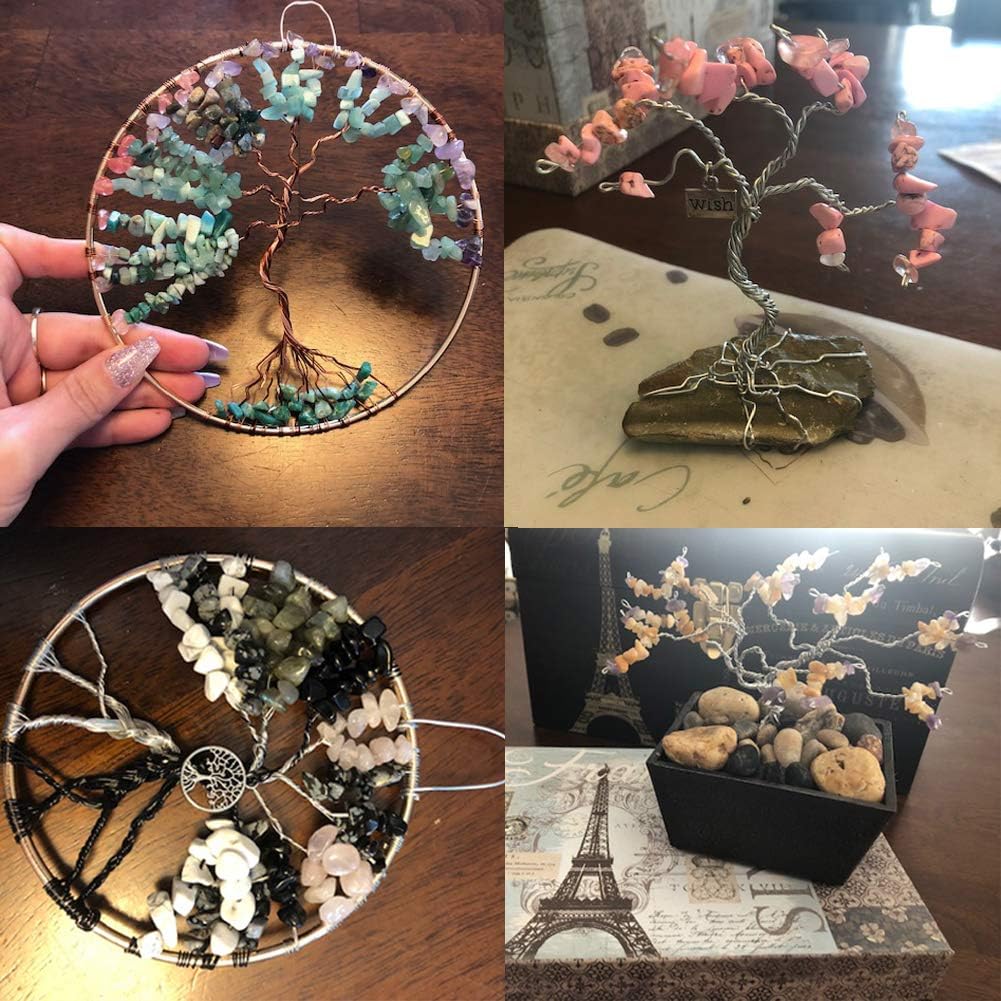 Civilipi Chips Gemstone Beads Irregular for Jewelry Making Gemstone Beads Crystal Pieces Loose Beads with Jump Rings