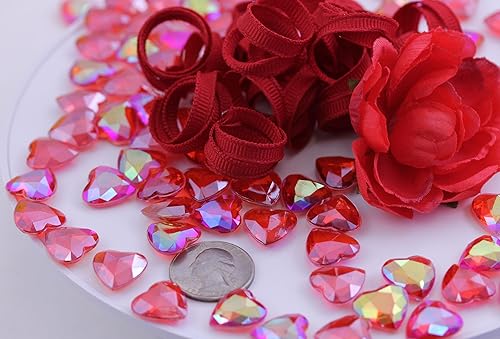 Vista 61 de Allstarco 200 unidades de 0.472 pulgadas (0.472 in) color rosa AB quilates acrílico diamante confeti AB revestimiento para mesa dispersión Rosa Ab