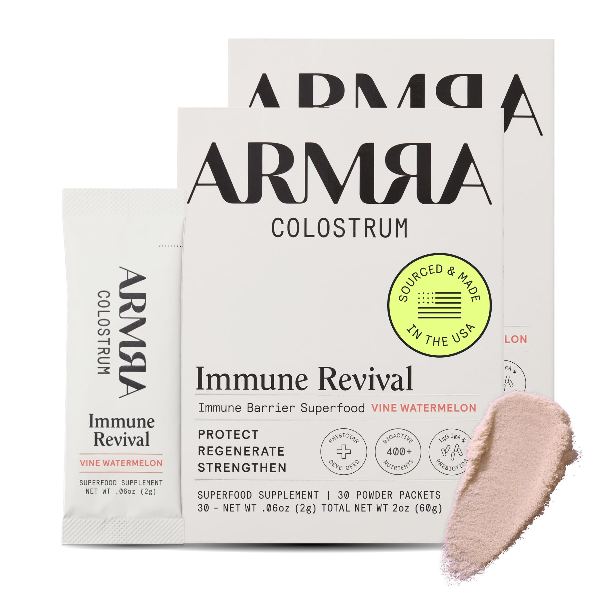 ARMRA Colostrum™ Powder | Vine Watermelon | Gut Health & Bloating | Skin & Hair | Immunity | Keto, Gluten & Fat-Free | 60 Servings