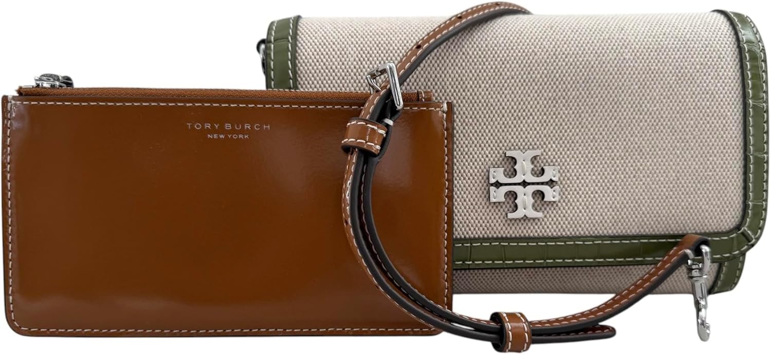 Tory Burch Womens 146467 Thea Pebbled Leather With Gold-tone Hardware Crossbody Bag With Flat Wallet - Image 2