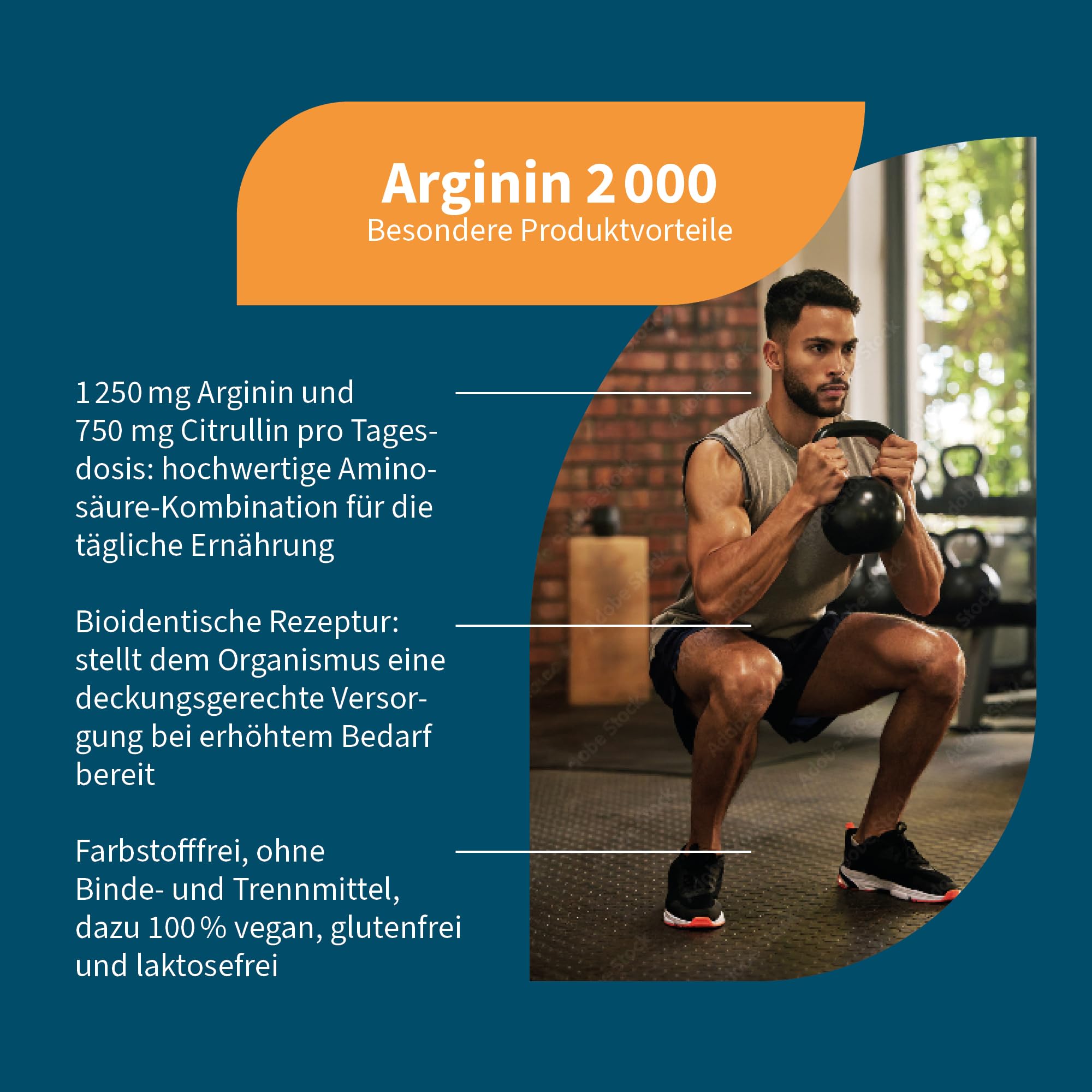 NatuGena Arginin 2000 Hochdosiertes Arginin & Citrullin, semi-essentielle Aminosäure L-Arginin, L-Citrullin, 180 Kapseln (2 Monats Packung)