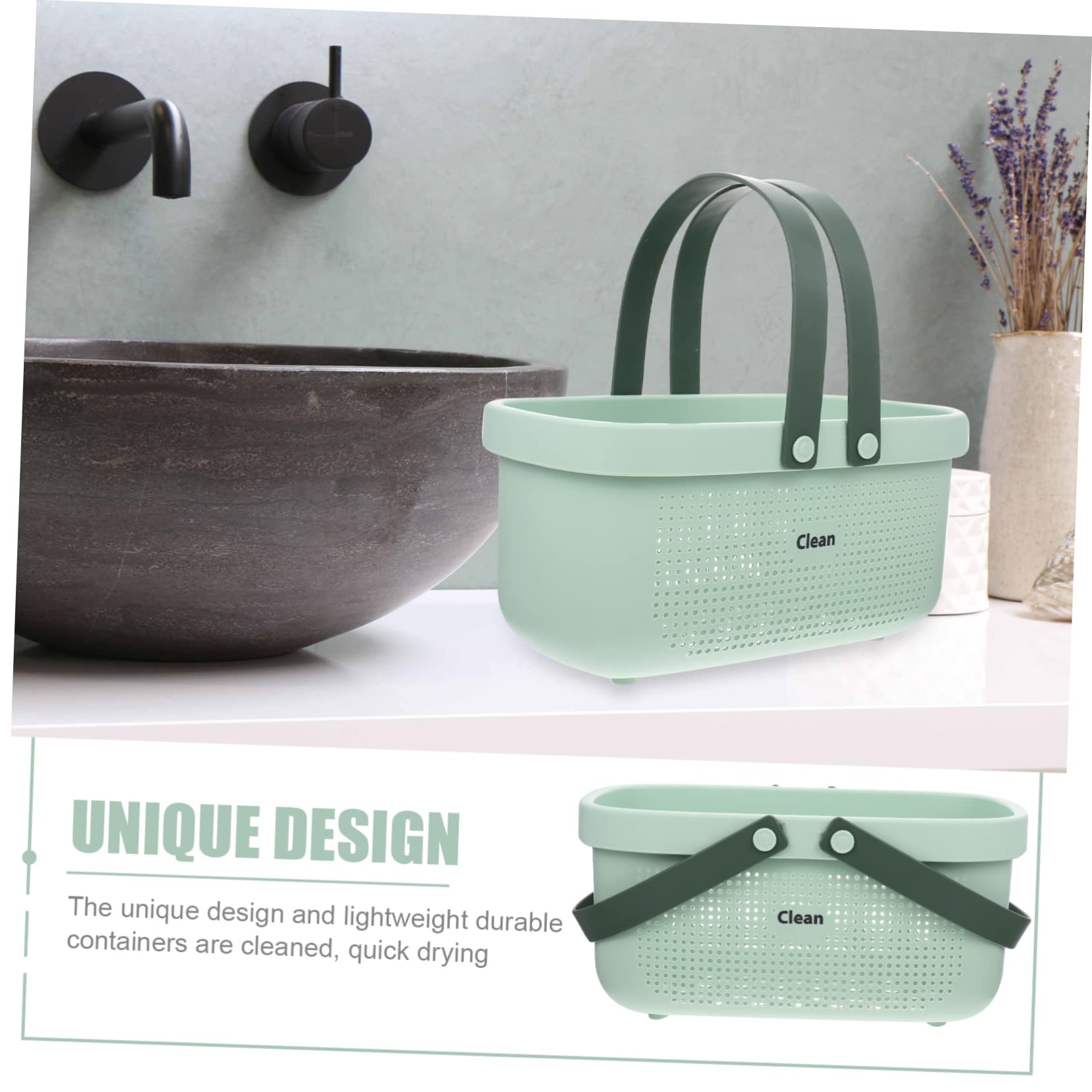 FOMIYES Cesta Portátiles Baño Diseño Hueco de Gran Capacidad y Asas Ligera Organizar para Productos de Limpieza en Cocina Dormitorio y Ducha