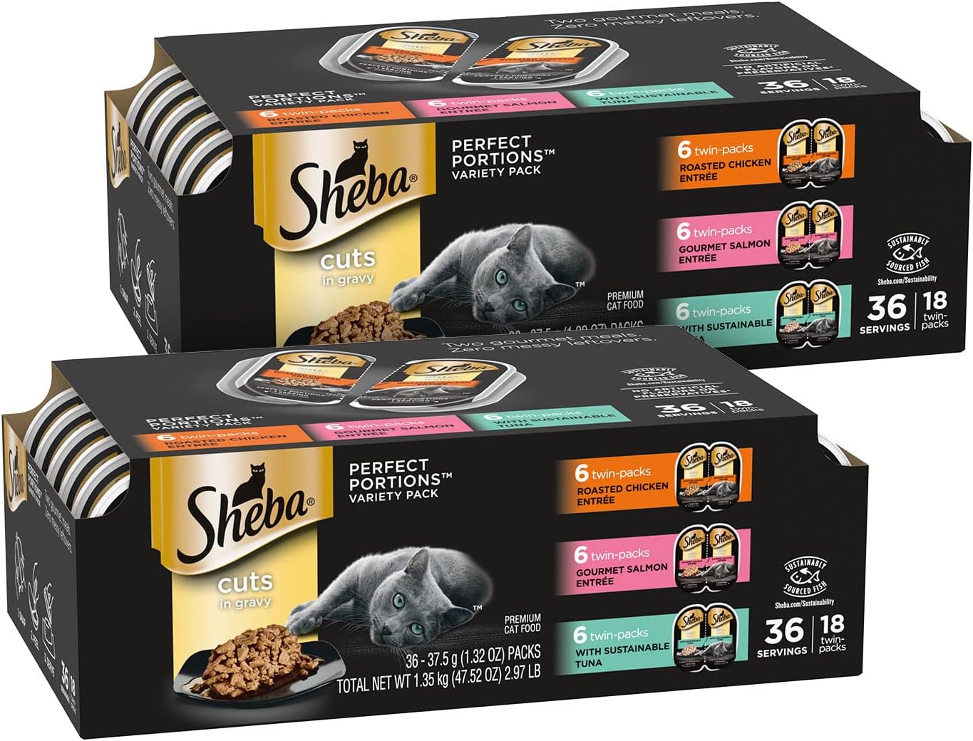 Sheba Perfect Portions Wet Cat Food Bundle (Cuts in