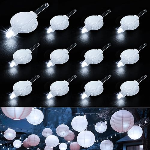 Aogist Paquete de 24 luces LED pequeñas que funcionan con pilas, impermeables, duran 48 horas para linternas de papel, globos, flores, bodas y