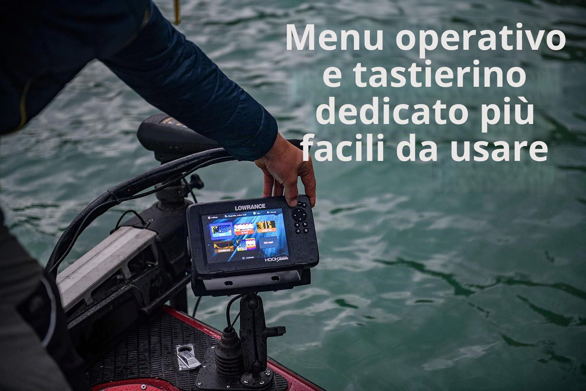 Lowrance HOOK Reveal 5 SplitShot - Trova pesci da 5 pollici con trasduttore SplitShot, C-MAP precaricato US Inland Mapping