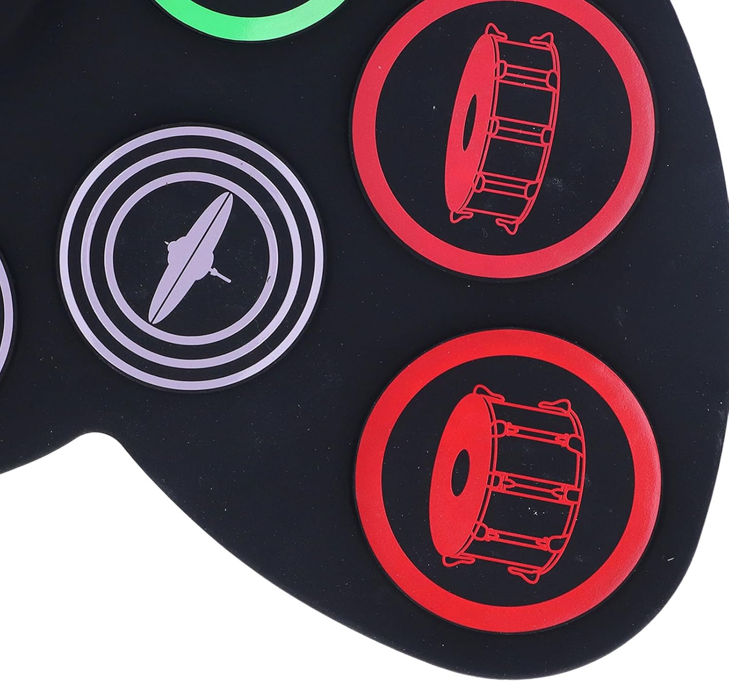 Portable Electric Drum Set, Roll Up Practice Drum Pad Built In Stereo Speaker 10 Standard Rhythms 7 Tones Multiple Power Supply for Travel