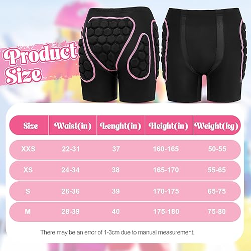 Vista 2 de Lewtemi Juego de 3 protectores 3D acolchados para la cadera, pantalones cortos de EVA, rodilleras, coderas, protección de invierno, almohadillas