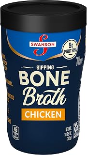 Swanson Sipping Bone Broth, Chicken Bone Broth, 10.75 Ounce Sipping Cups (Pack of 6)