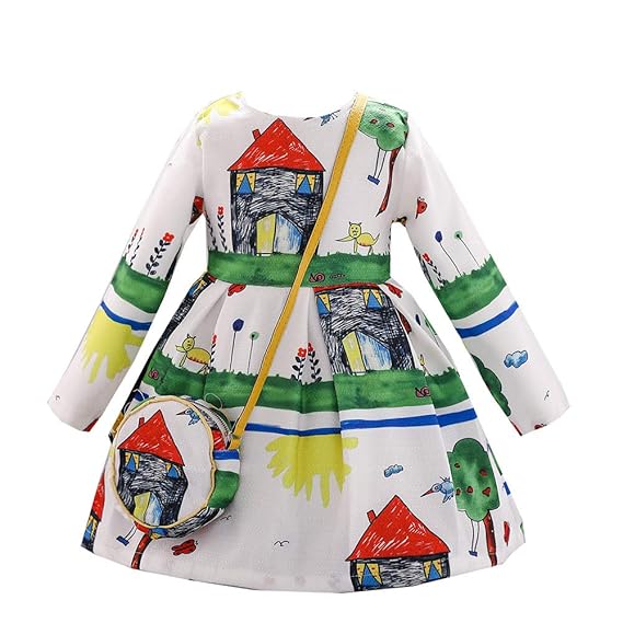 FancyDressWale Girls Mini Dress with Purse