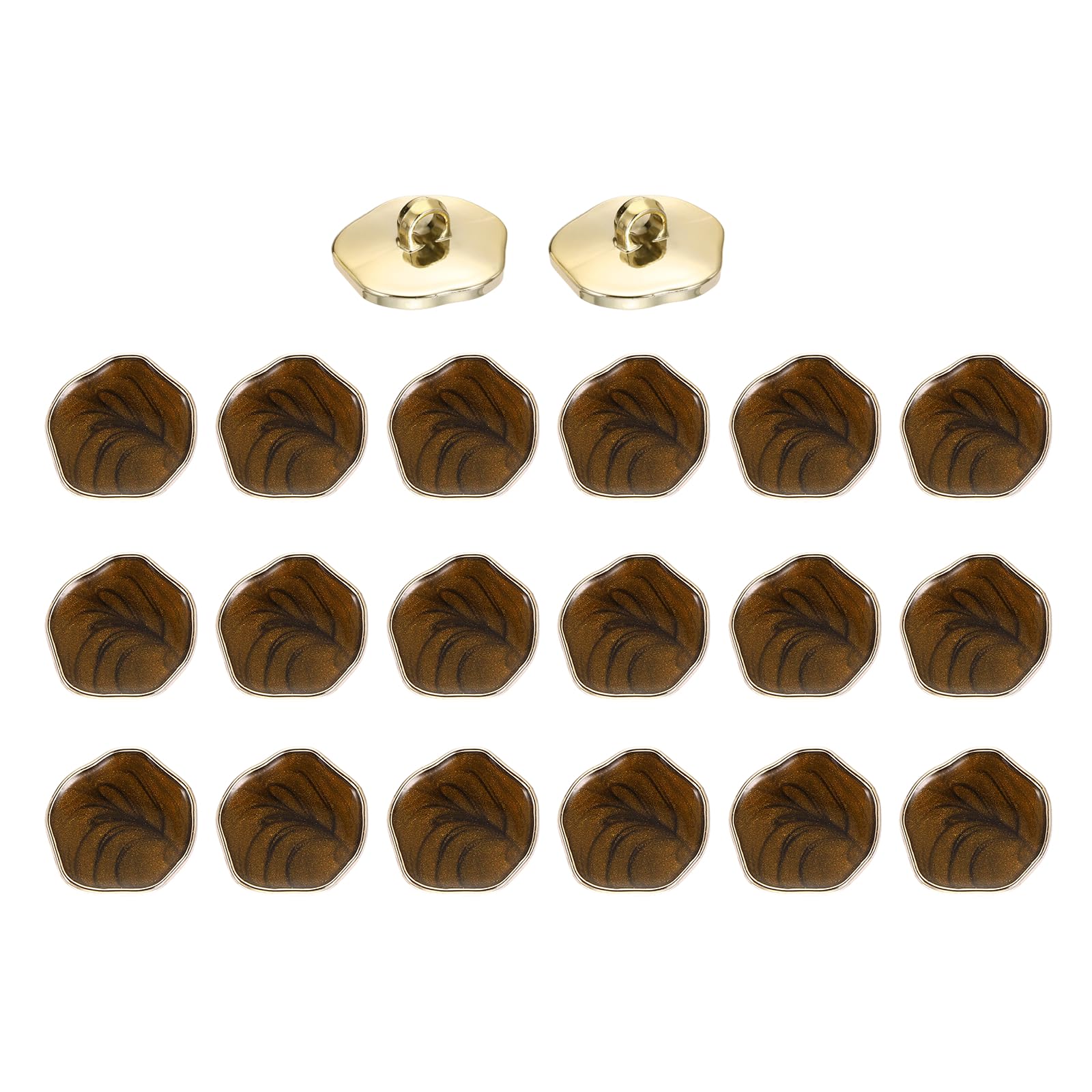 sourcing map 20Pcs Shank Buttons, 21mm/0.8" Irregular Vintage Decorative Sewing Buttons Fastener Accessories for Clothing Coat Suit Cardigan Crafts Decoration, Dark Brown