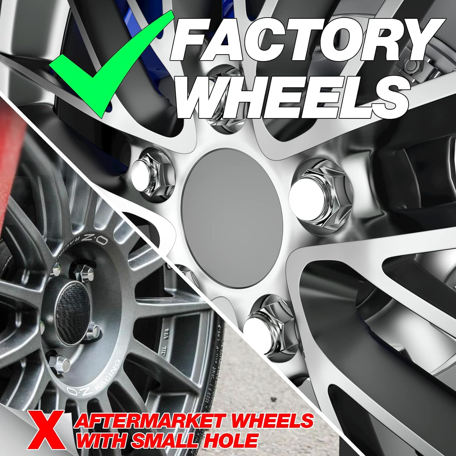 M14x2.0 OEM Lug Nuts Fit 2000-2014 Ford F150, 24PCS One Piece Design Factory Style M14-2.0 Wheel Lug Nuts for Expedition Lincoln Navigator Replacement Ford OE Stock 4L3Z1012A 7L1Z1012A Lugs Anti-Rust