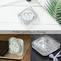 Vista 6 de pzoz Funda para auriculares compatible con Apple iPhone/iPad/iPods EarPods, funda organizadora de cable para auriculares con cable, soporte