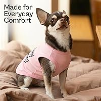 Vista 5 de Playera para perro Parisian Pet con palabras bordadas "I Love My Mommy" - 100% algodón, ropa rosa para perros - Chaleco sin mangas transpirable