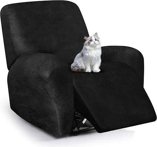 Miniatura 20 de Fundas para sillas reclinables con aspecto de cuero, funda elástica de 4 piezas, funda suave para silla reclinable, protector de muebles lavable