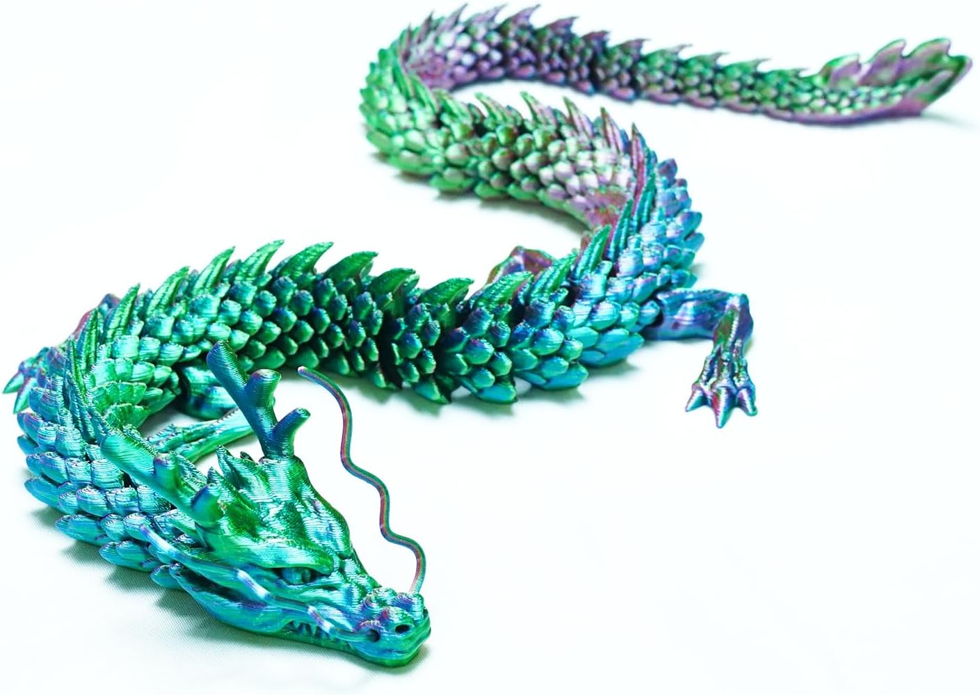 17.7inch 3D Printed Dragon Model,Flexible Executive Desk Animals Toy Statue,Chinese drgon,Movable Joints,Home Office Decor,Interesting Toys for Autism/ADHD,Festival Gifts toco,Fidget Toys (RGB)