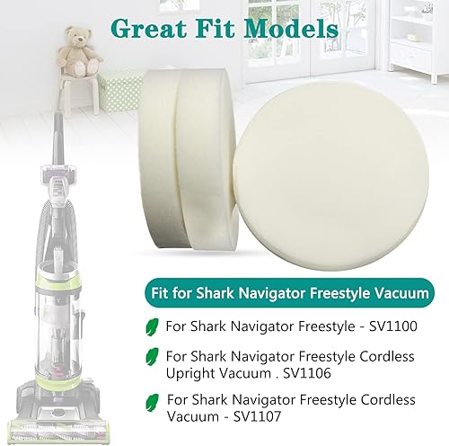 Miniatura 2 de Filtro de repuesto para aspiradora Shark Navigator Freestyle SV1106, SV1107, SV1100, SV1112, Parte # XF1100T, paquete de 6