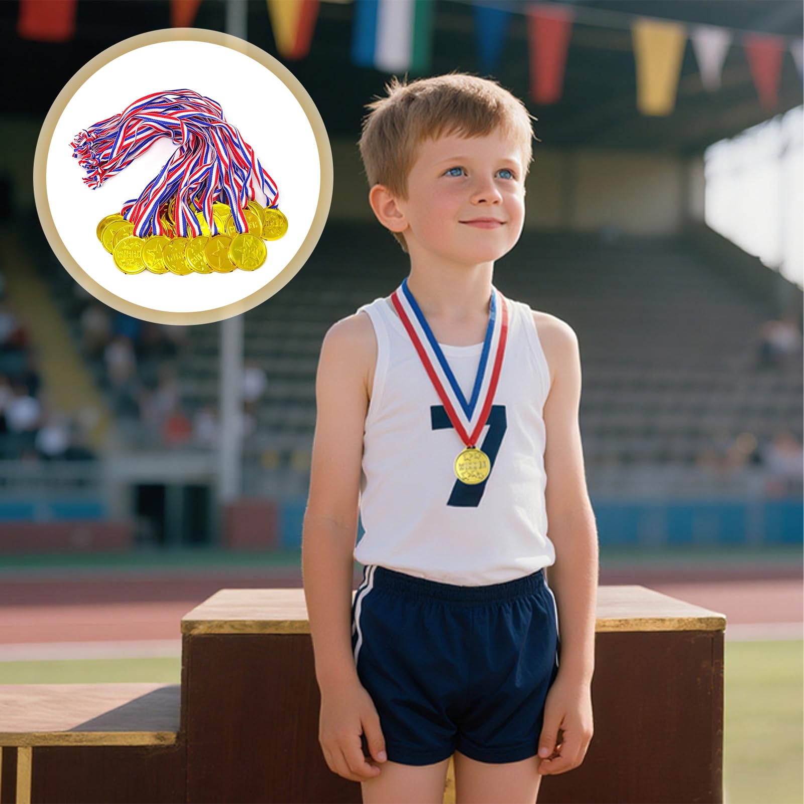 VTYTZZ Medallas Para Niños, 30 Piezas Ganador Medallas de Oro,Medallas Niños,Medalla,Para Escuela, Día Deportivo O Olímpico,Oro Niños Para Deporte,Premios Concursos,Fiesta,Premios — view 5