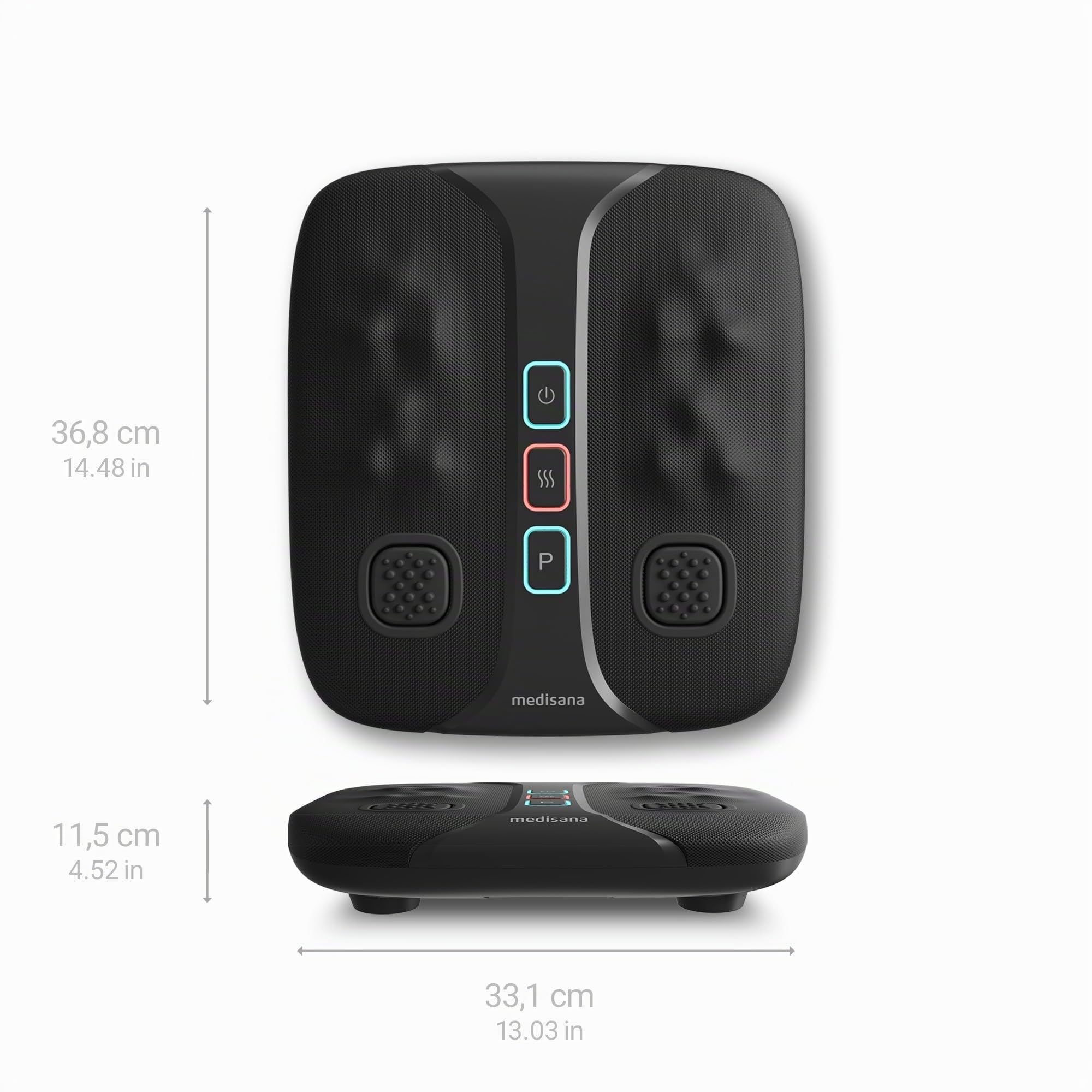medisana LM 100 masajeador shiatsu de piernas y pies con función sacudida | masajeador para planta del pie con función calor, 2 placas vibratorias para favorecer el flujo linfático y circulación