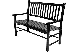 Shine Company Eden Outdoor Garden Bench – Black
