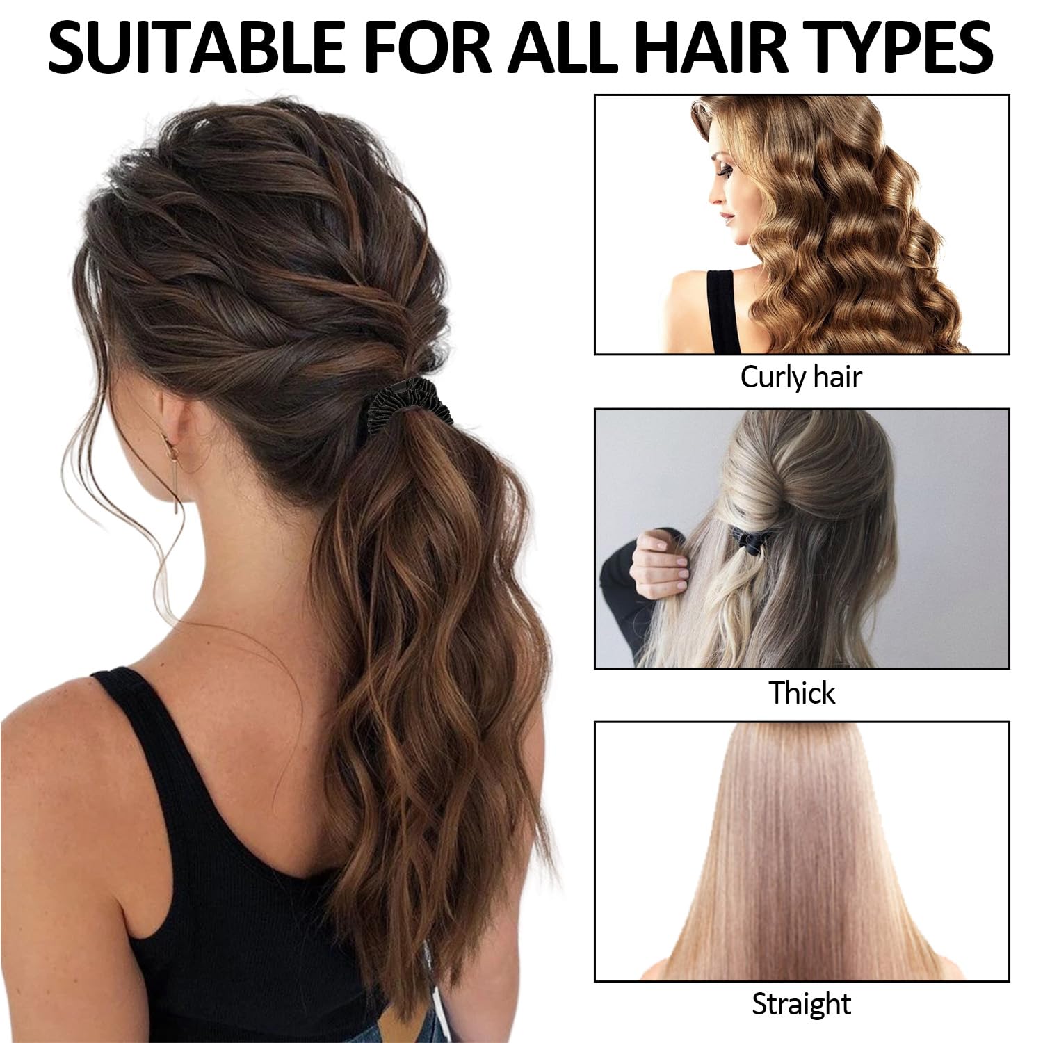 12 Pcs Silk Hair Scrunchies for Women Girls Skinny Scrunchies Set Scrunchies for Women Premium Velvet Scrunchy for Hair Solid Color Elastic Thick Bands - Image 2