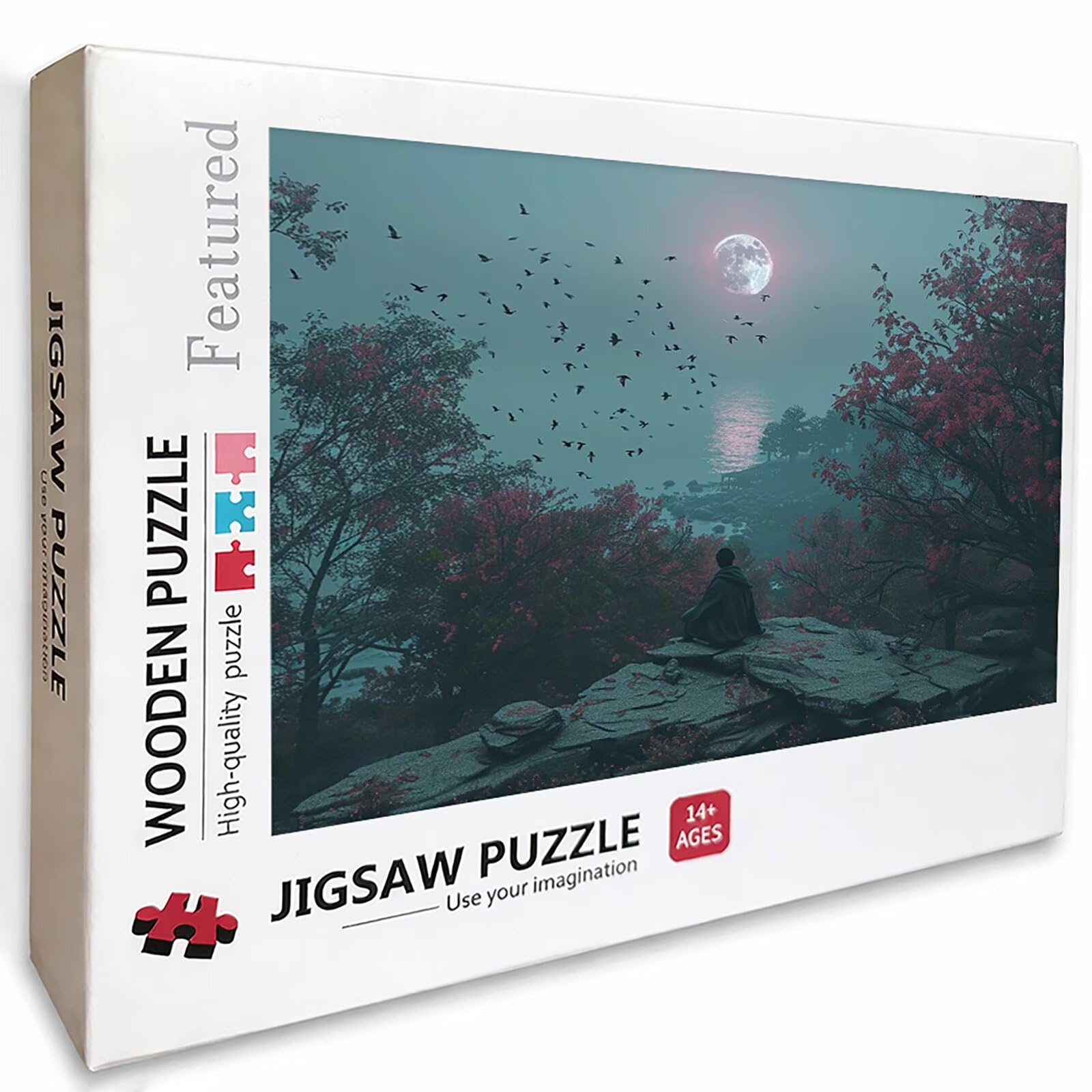 Puzzle 6000 elementów dla dorosłych, księżyc, drewniane puzzle, 178 x 104 cm, części ściśle do siebie pasują, dla mężczyzn kobiet starszych seniorów, relaks i odstresowanie, prezenty, dekoracja