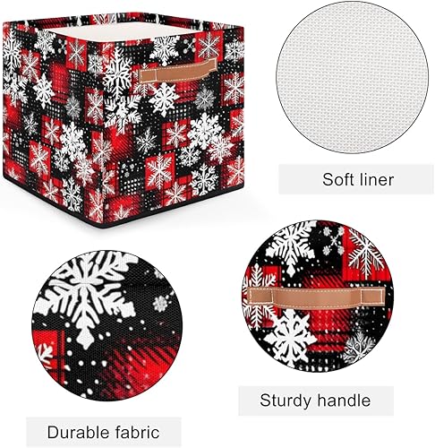 Miniatura 7 de Modern Winter Christmas Theme Storage Basket for Organizing Shelves Closets Collapsible Storage Bin for Clothes Toys Towels Cube Organizer with