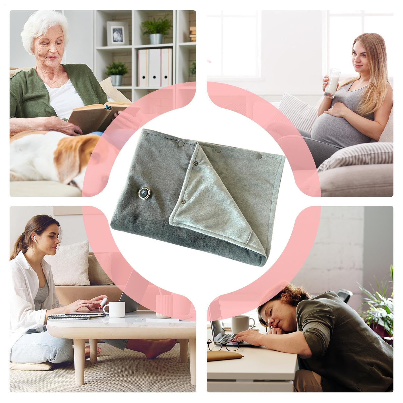 Plaid Riscaldato Scialle Riscaldante Elettrico Regolabile a 3 Livelli | USB Scialle Riscaldato Coperta Elettrica Spalle Ginocchia Per Interni Esterni Casa Campeggio Viaggi Auto