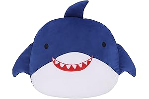 NoJo Navy and White Squishy Toddler Pillow Baby Shark