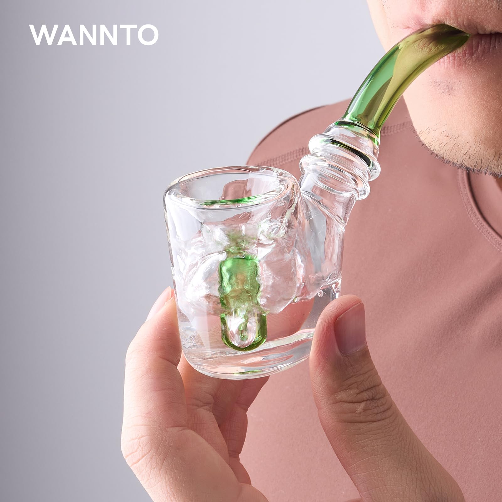 Glas 2-in-1 Tabakpfeife und Mini-Bong Wasserpfeife, 15,5 cm langlebiger Borosilikat-Bong mit Aufbewahrungsbox