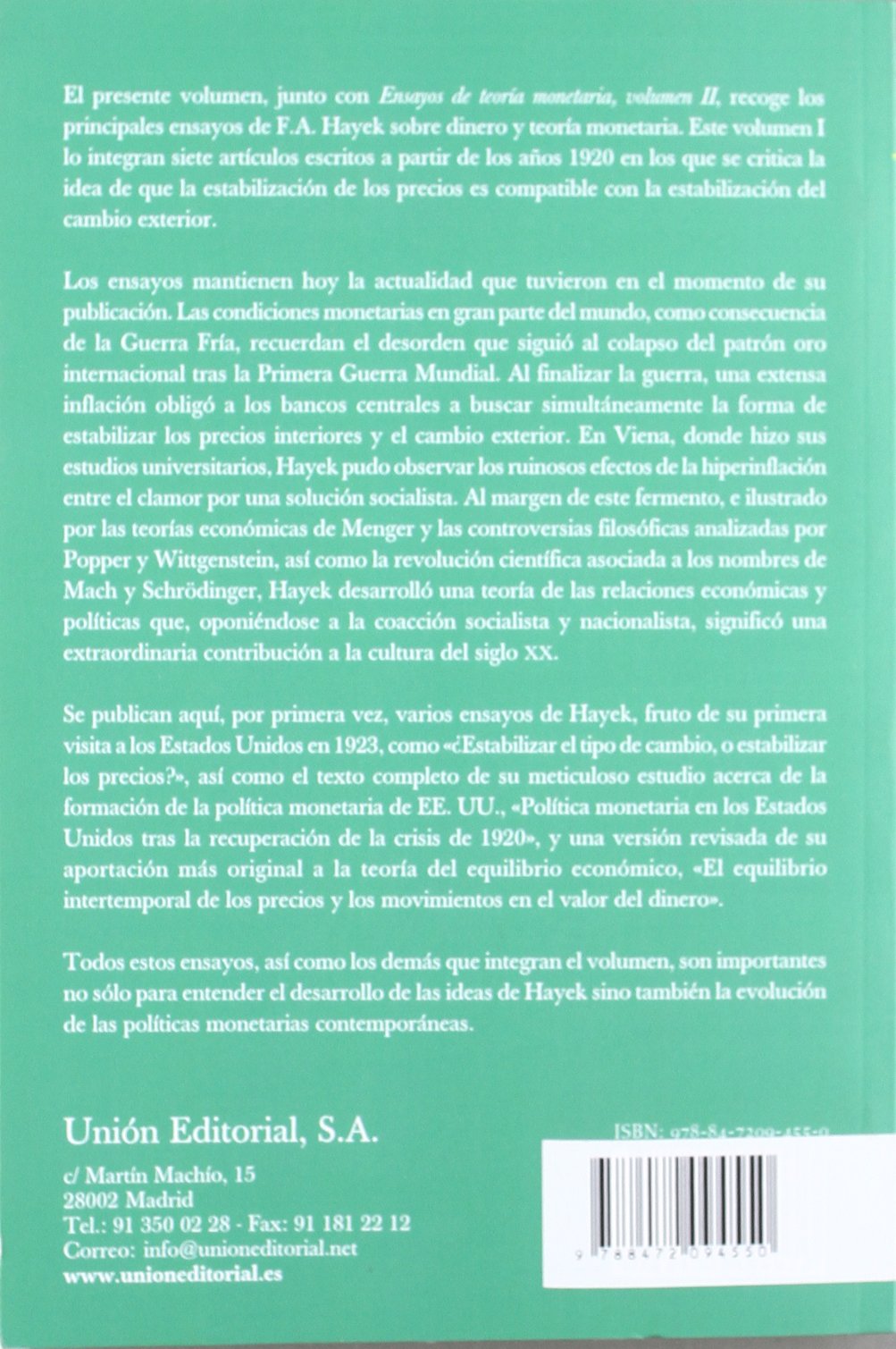Ensayos de Teoría Monetaria I: 5 (Obras completas de F.A. Hayek)