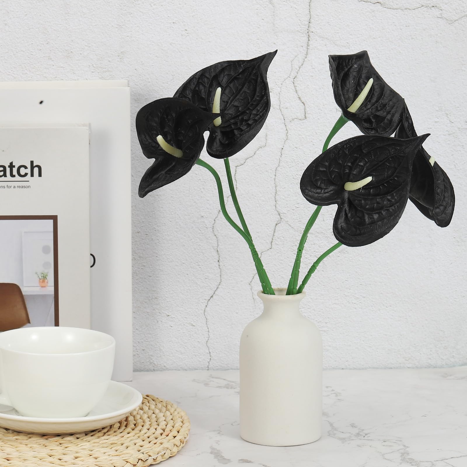 PATIKIL 13" Artificial Anthurium Lily Flowers - Image 4
