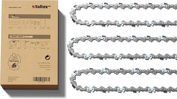 Chaîne de tronçonneuse 3/8" jauge 1,6 mm, 72 maillons, guide 50 cm, lot de 3