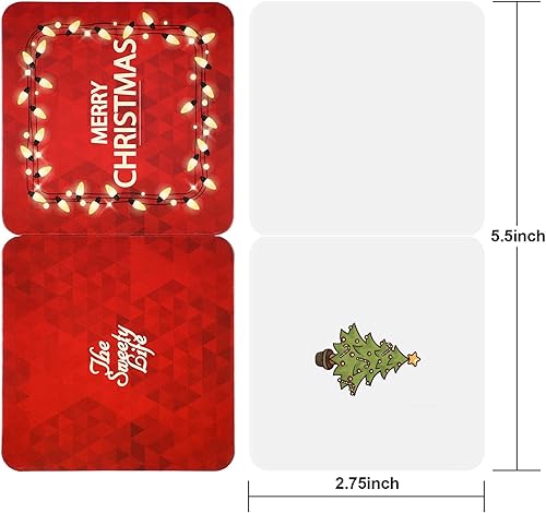 Miniatura 4 de Outus Mini tarjetas de felicitación de Navidad con sobres, 2.7 x 2.7 pulgadas (72 piezas)