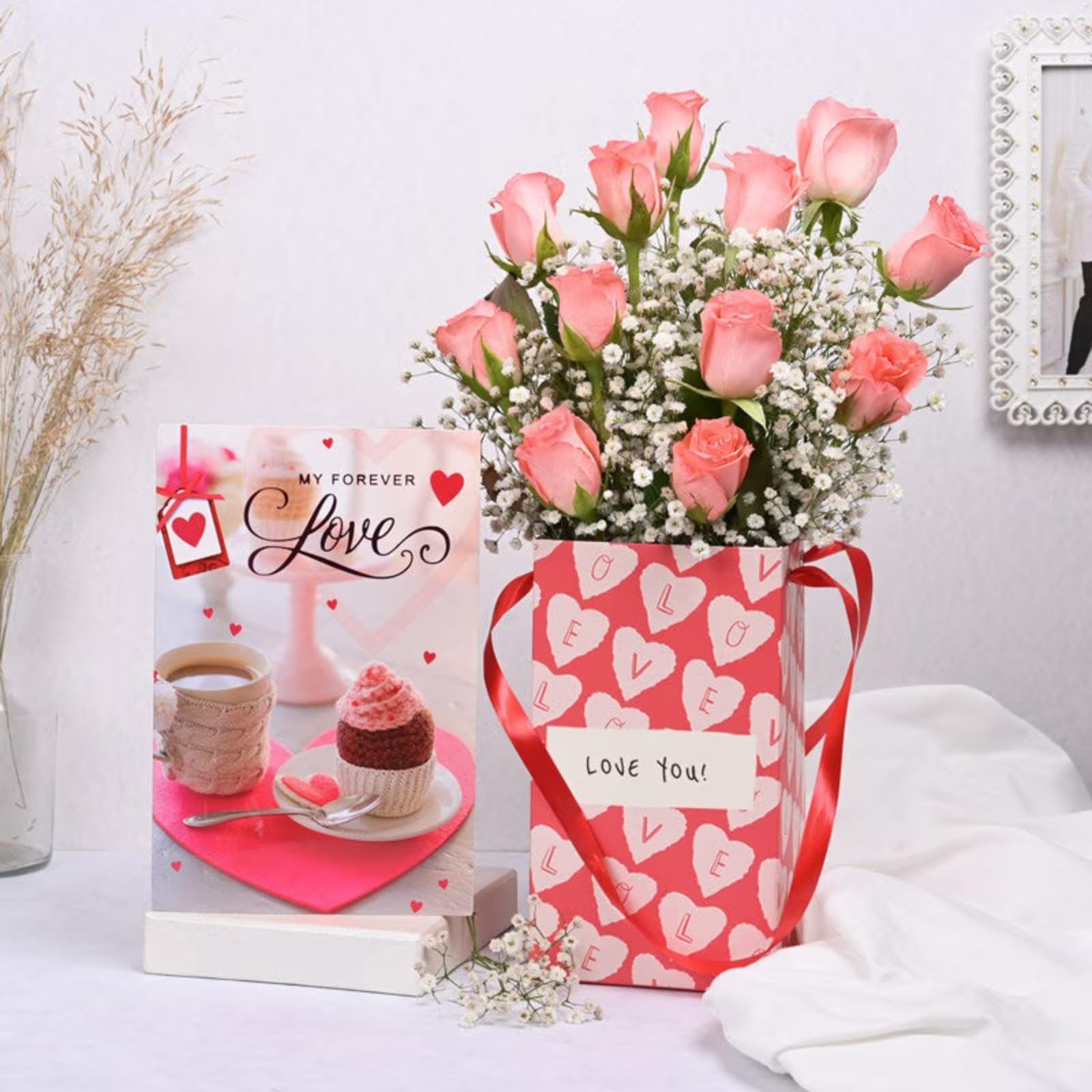 FlowerAura Fresh Live Flower Bouquet of 12 Pink Roses With Love Card For Birthday Gift, Anniversary Gift, Wedding Gift, Congratulations Gift & Gift For Special Occasions (Same Day Delivery) (B0BTMC1GW8) Amazon Price History, Amazon Price Tracker