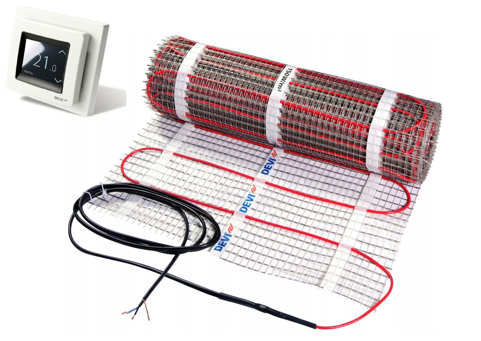 Devi Devimat Devicomfort DTIR150 Chauffage au sol, set de lit fin avec Devireg Touch (3 m2)