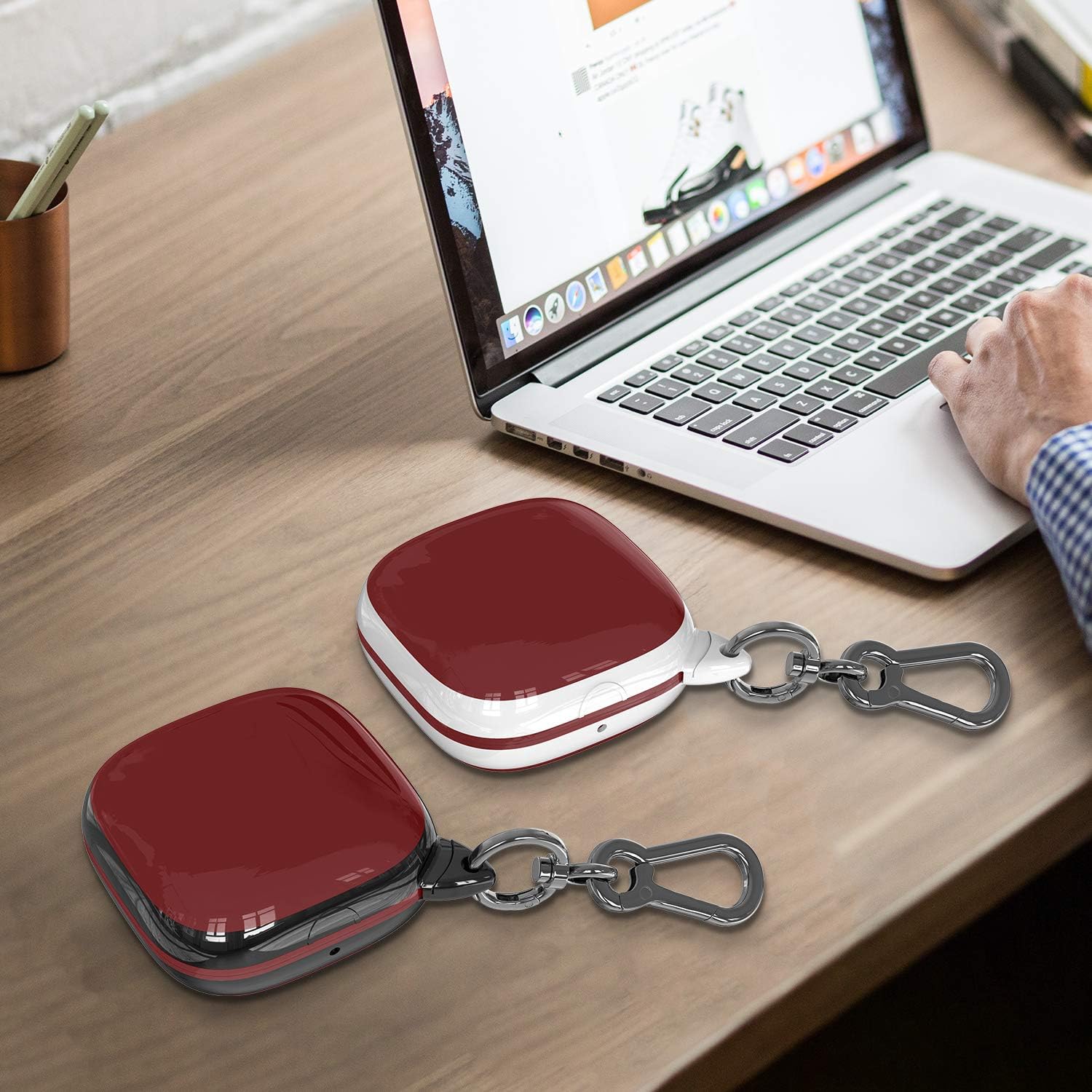 Cover Compatible with Powerbeats Pro Case,Full Protective Shockproof Anti-Slip Silicone Case for Beats Powerbeats Pro 2020 (Black Edge+Burgundy) - Image 7