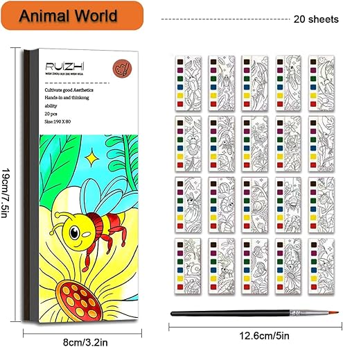 Vista 75 de JUNQIU - Libros de acuarela para colorear para niños de 4 a 8 años, libro de pintura de acuarela de bolsillo para niños pequeños, rellenos de cesta