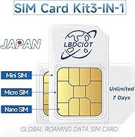 Vista 1 de Tarjeta SIM solo de datos de Japón 7 días Datos de Internet ilimitados (1 GB 4G LTE de datos de alta velocidad por día y luego baja a 128 kbps)