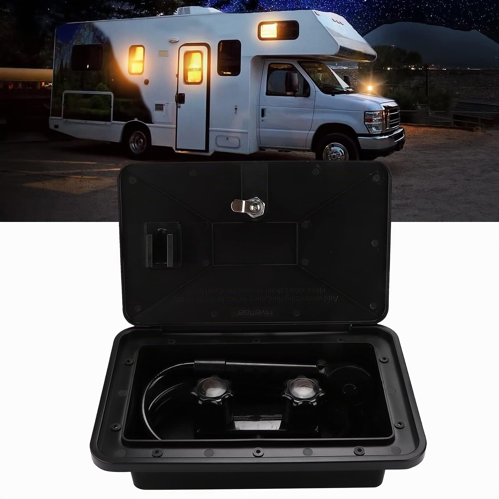 Tissting Kit de Douche Extérieure Camping Car avec Pommeau et Tuyau de 1,5 M - Douche Extérieure en Acier Inoxydable et ABS pour Camping Car et Bateau 34 cm/13,4 po Facile à Installer