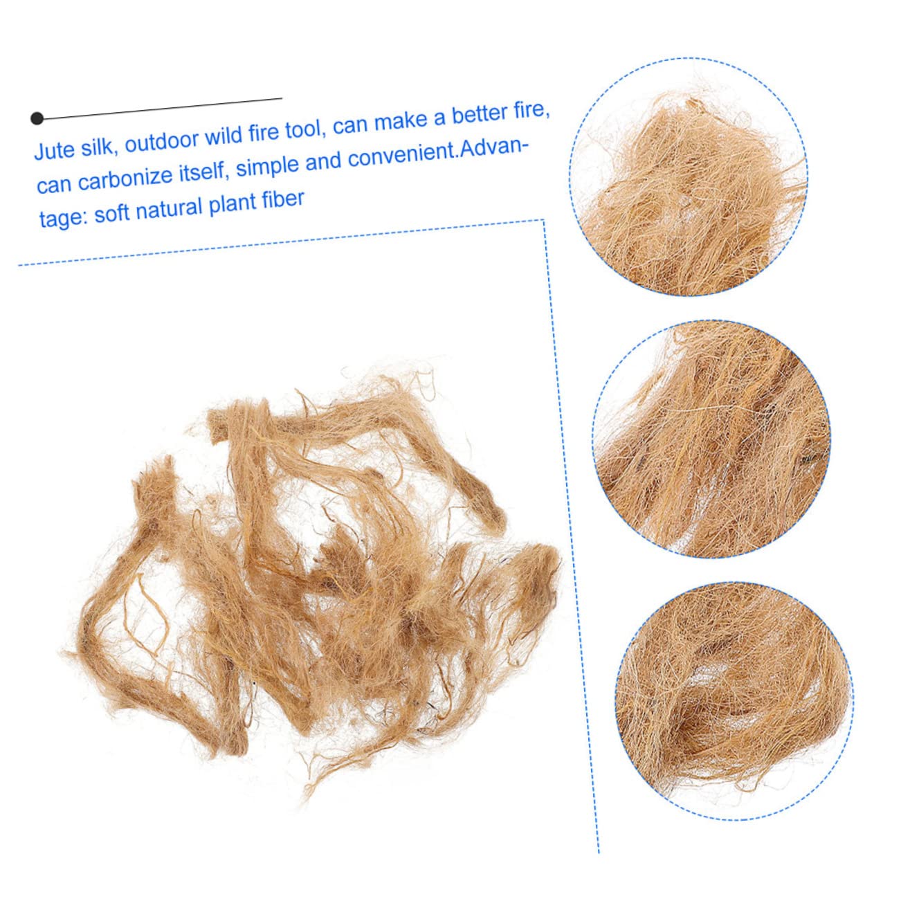 Arrancadores De De Yute Natural para Camping Aire Accesorio Práctico Y Ligero para Encender Fuegos Barbacoa 3 Piezas X 4