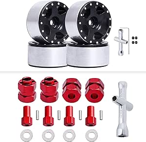 Amazon.com: Extended Wheel Hubs 7mm & 1.0 Beadlock Wheel Rims for Axial ...