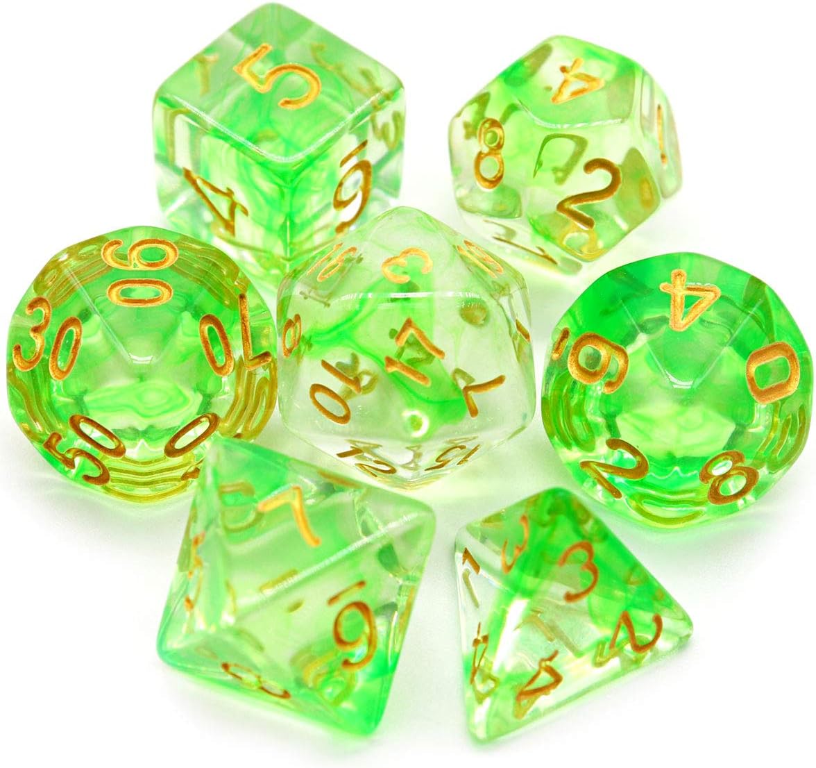 Haxtec 7PCS DND Dice Set Polyhedral D&D Dice of D20 D12 D10