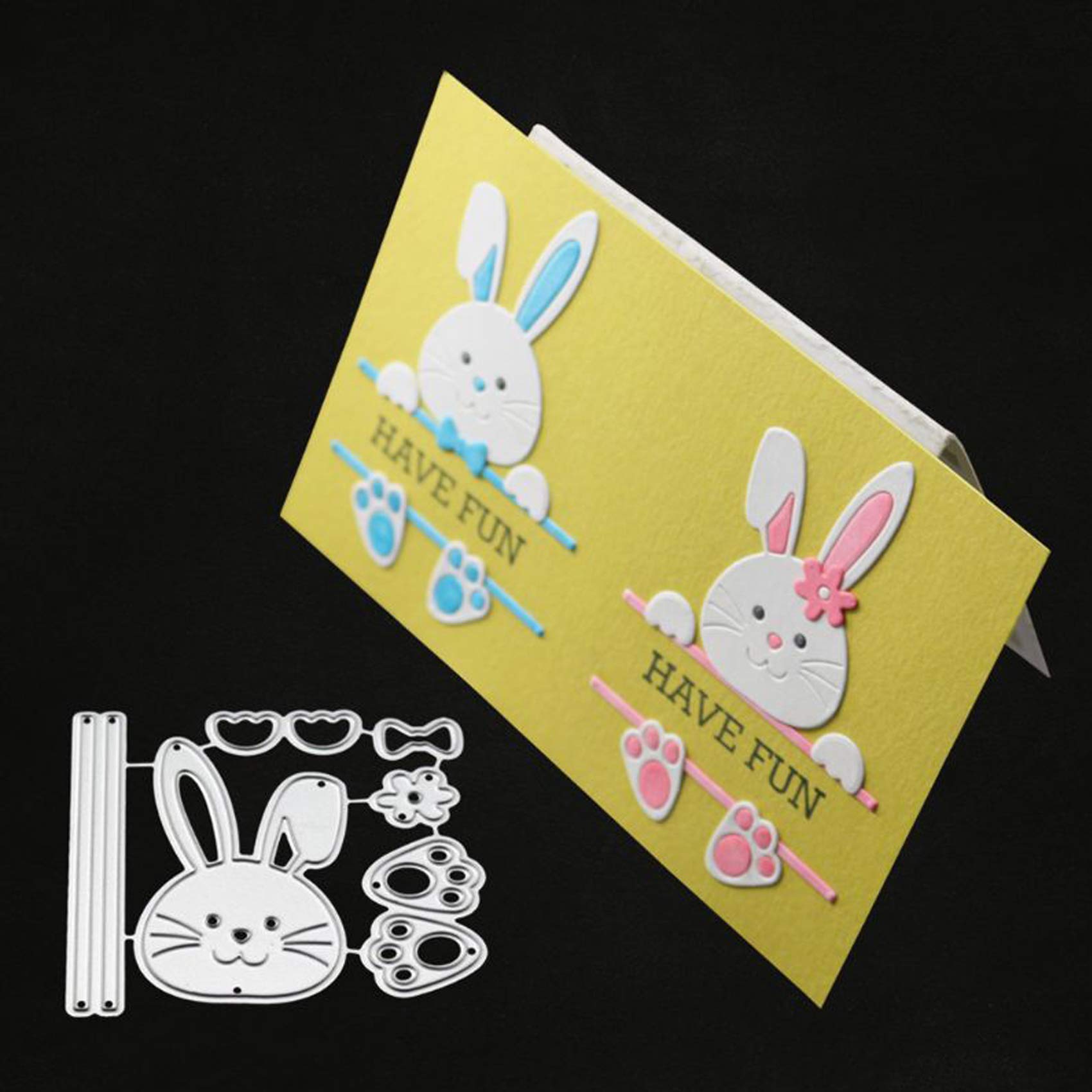 Plantillas De Troquel De Corte Con Temática De Pascua, Caja En Forma De Conejo 3D Con Plantillas De Plantilla Con Patrón De Huevo Para álbum De Recort, Fabricación De Tarjetas, 2 Uds