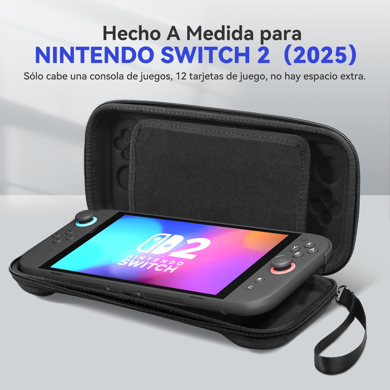 HSIEHMIEN Fundas de Transporte para Nintendo Switch 2 (2025), Estuche Delgado Case con 12 Ranuras para Tarjetas de Juego, Funda Rígida para Consola y JoyCons